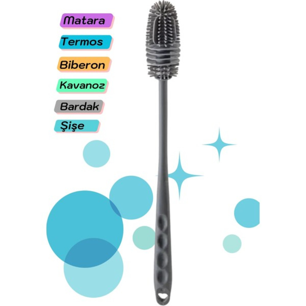 Luckypen Tpr Silikon Fırça Biberon Matara Termos Temizleme Fırçası - Gri Biberon Fiyatı
