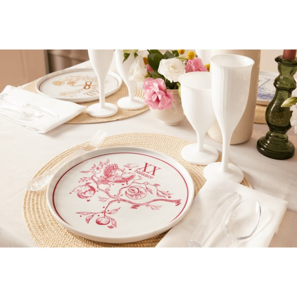 Lucra Charm Collection Düz Servis Tabağı Set 25 cm - 2 Adet - Kırmızı - Yeşil Oto Boyaları Fiyatı
