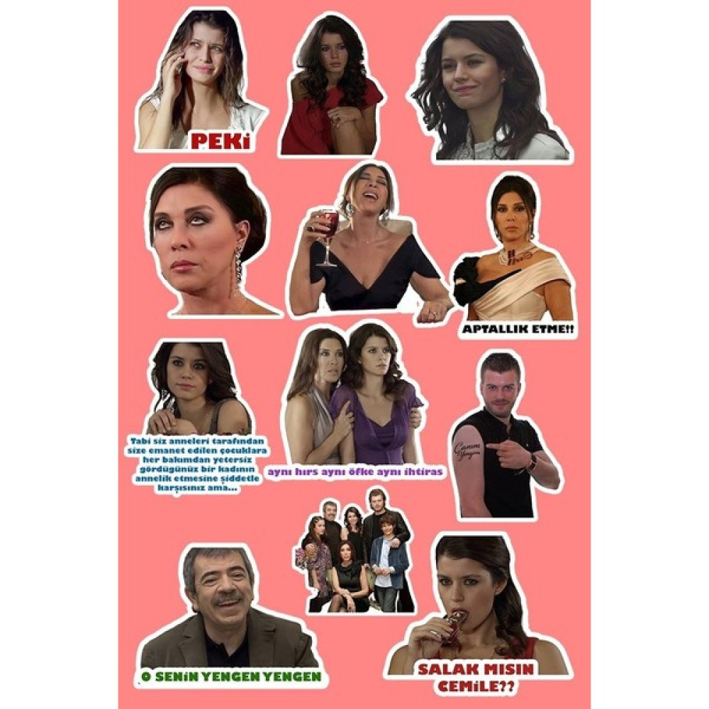 Ludio Aşk-I Memnu 12'li Laptop Notebook Tablet Sticker Seti - 5 x 7 cm Sticker Fiyatı