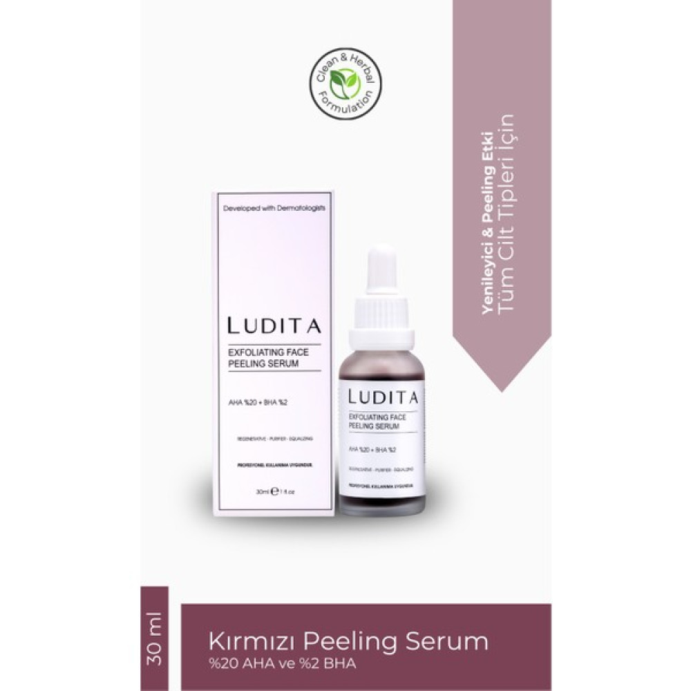 Ludita Yenileyici Cilt Tonu Eşitleyici Yüz Peeling Kırmızı Serum (%20 Aha ve %2 Bha) Oto Boyaları Fiyatı
