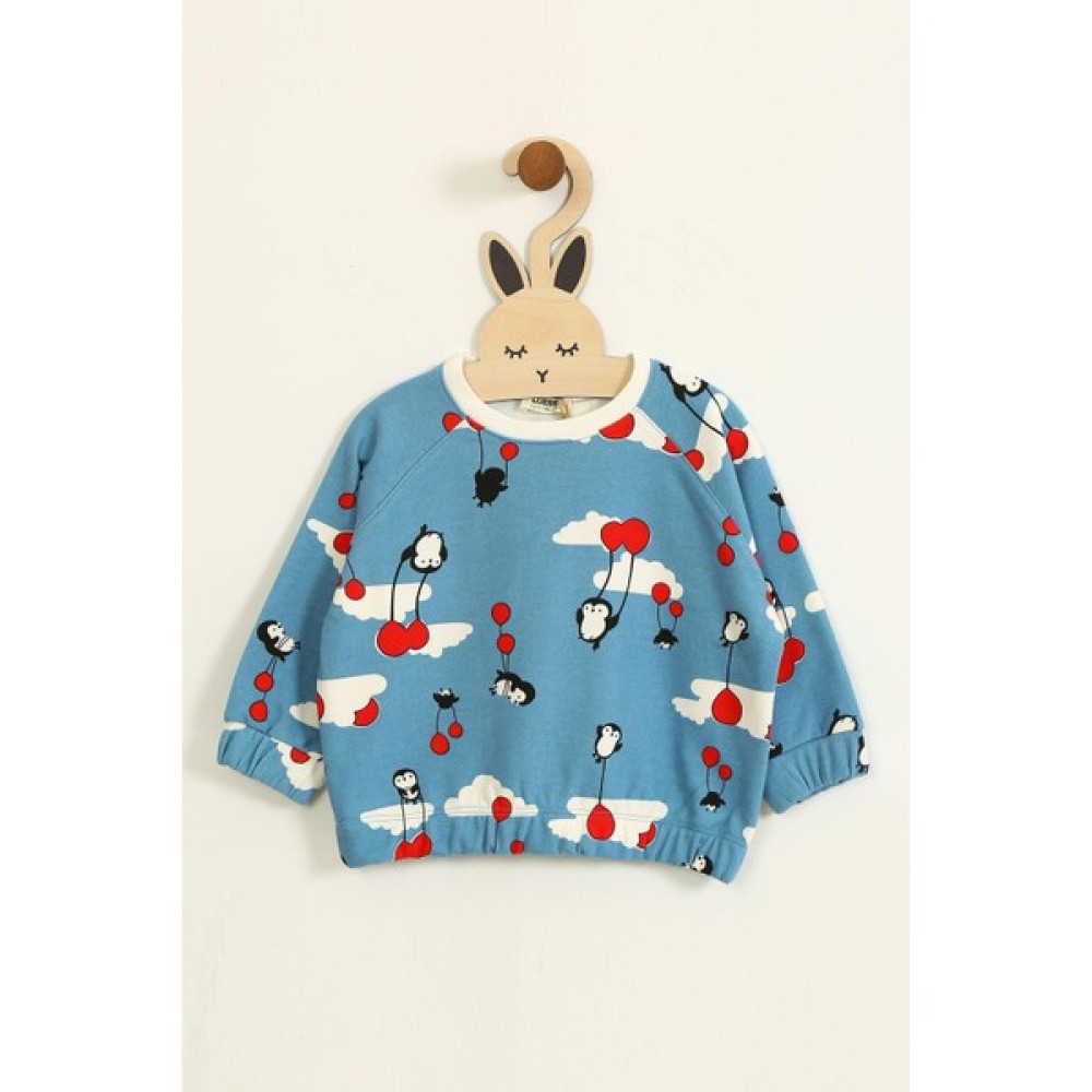 Luess Basic Penguen Desenli Ünisex Sweatshirt Kız Çocuk Sweatshirt Fiyatı