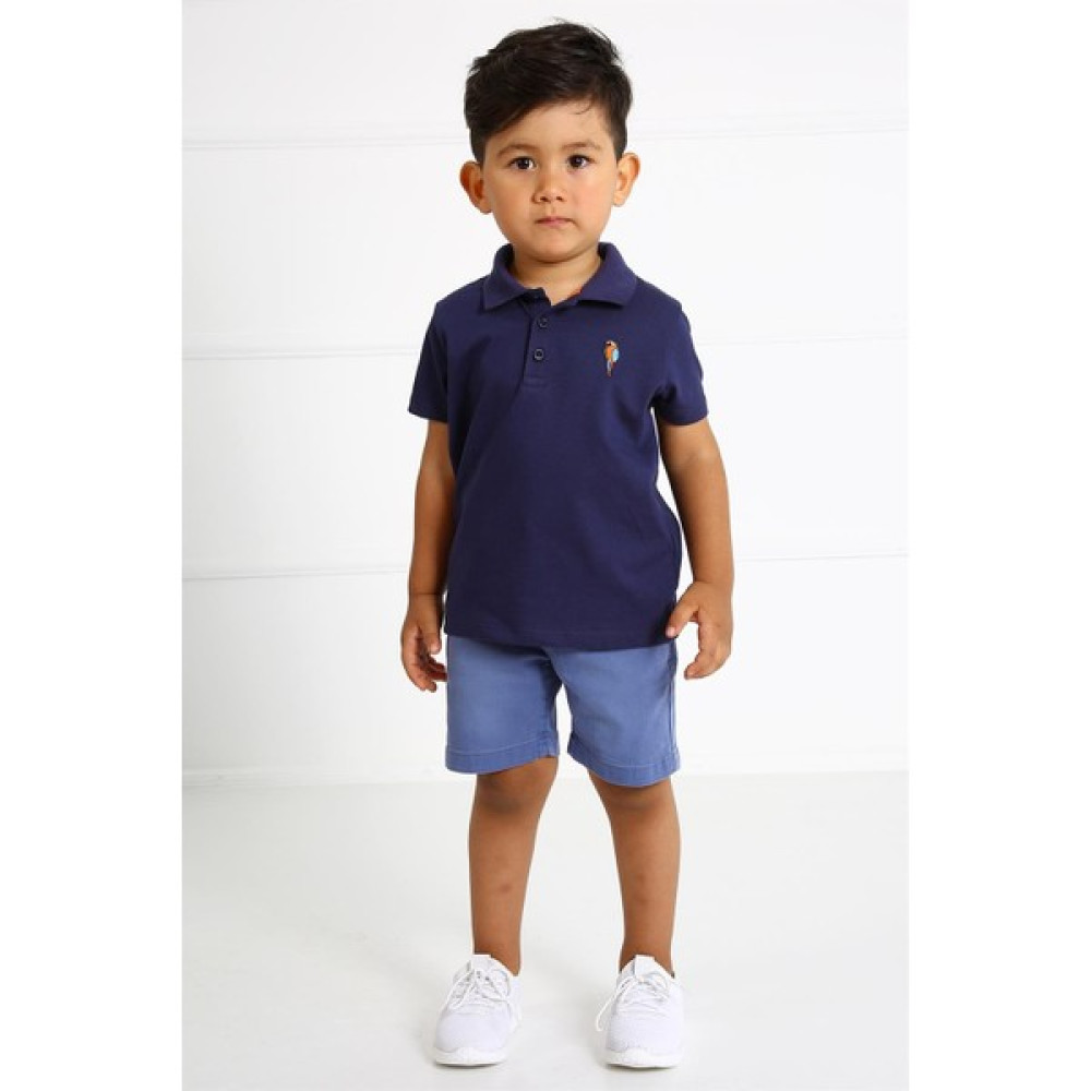 LUESS Erkek Çocuk Nakış Detaylı Polo Yaka T-shirt Erkek Çocuk T-shirt Fiyatı