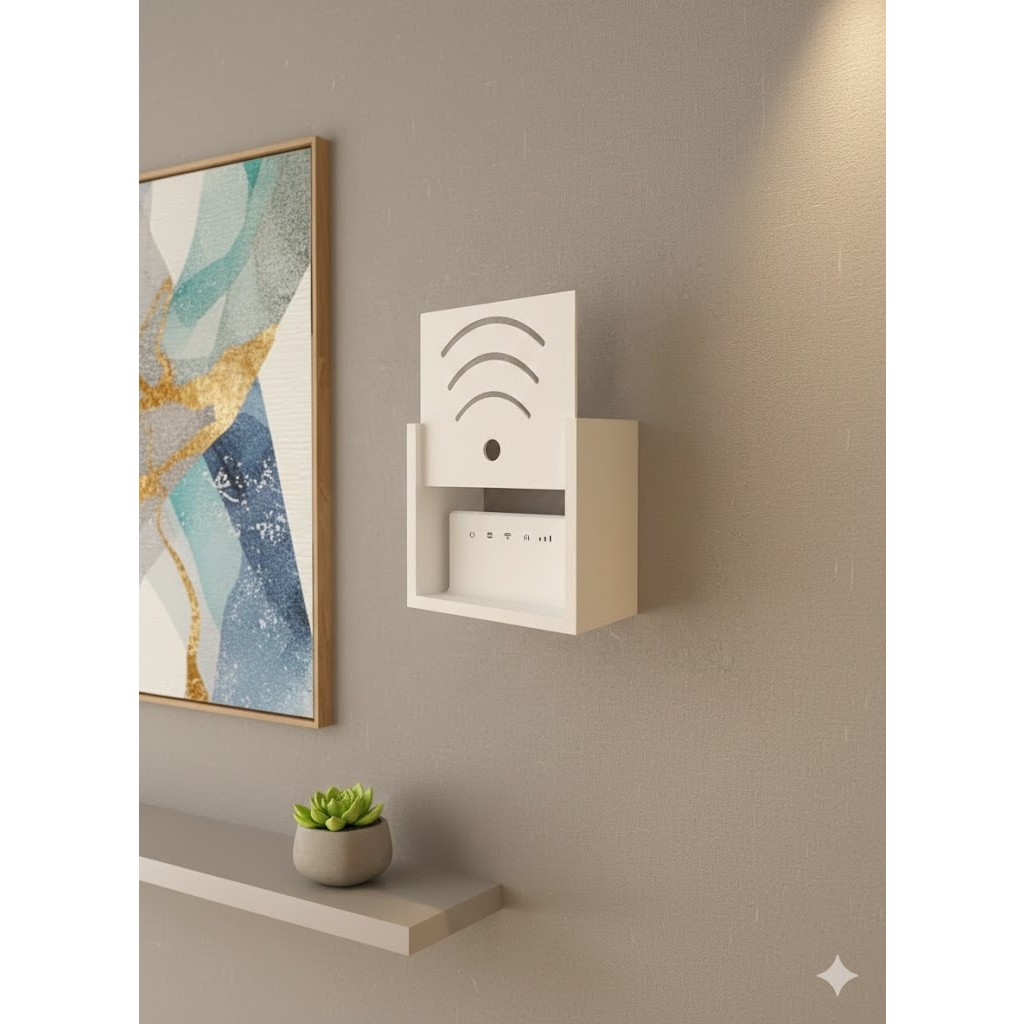 Lufely 15X25X30 Modern Wi-Fi Modem Saklama Kutusu - Beyaz Router Fiyatı