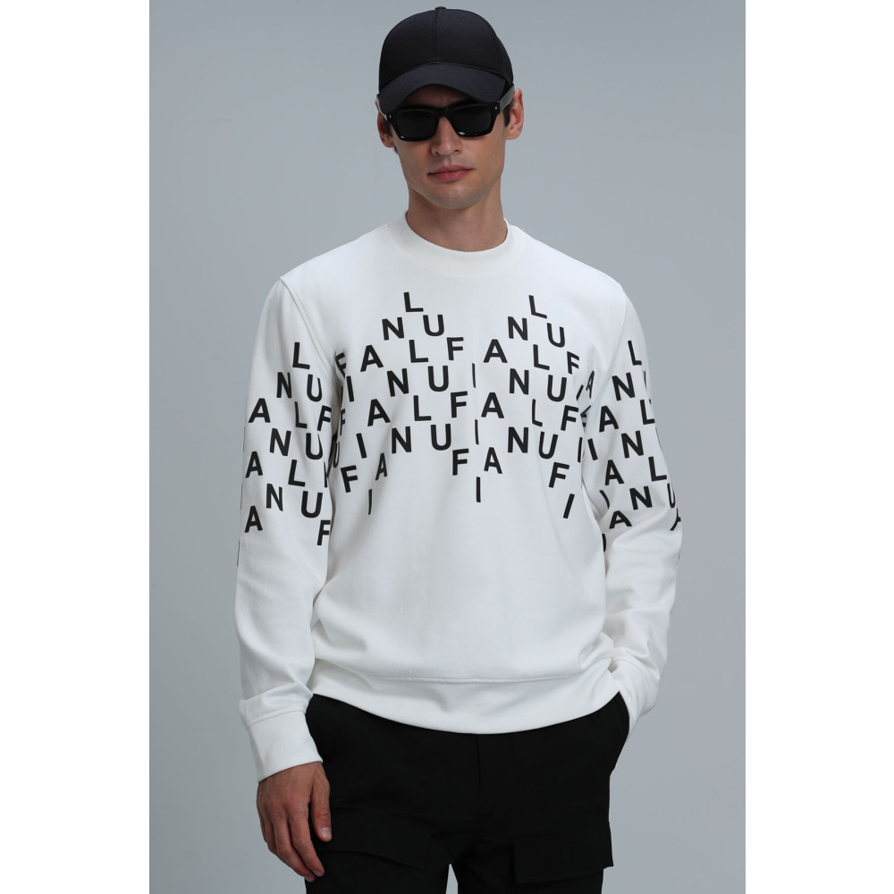 Lufian Rose Erkek Sweatshirt Kırık Beyaz 4XL Beden Bayan Sweatshirt Fiyatı