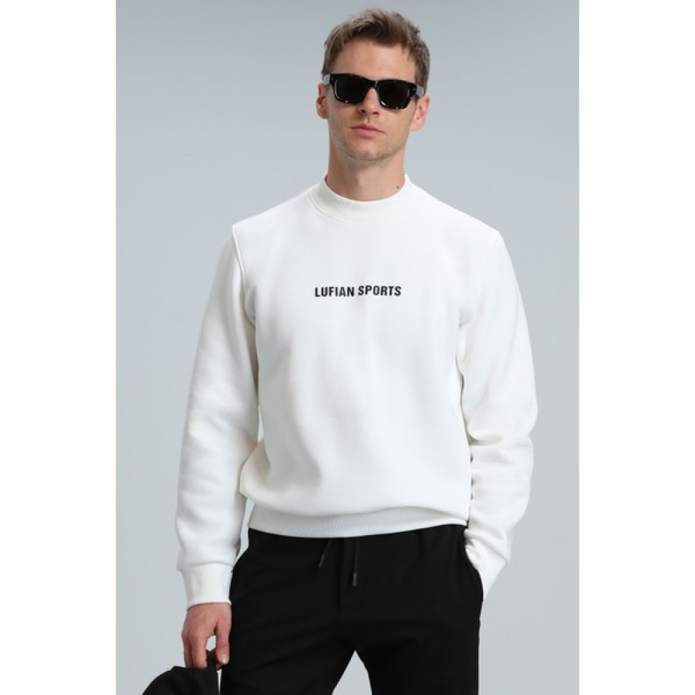 Lufian Star Erkek Sweatshirt Kırık Beyaz Erkek Sweatshirt Fiyatı