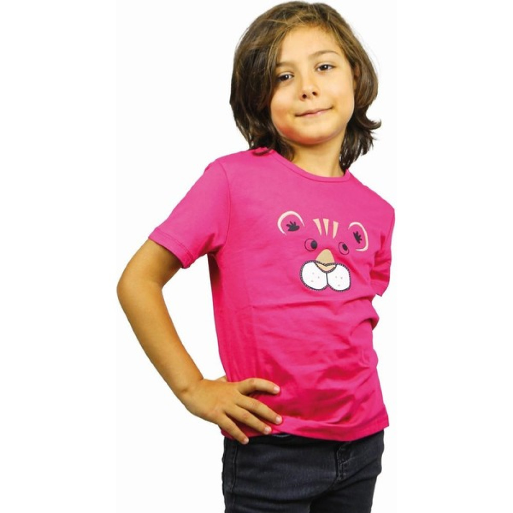 Lufigo Aslan Desenli Pembe Renk Kısa Kol Çocuk T-Shirt Erkek Çocuk T-shirt Fiyatı