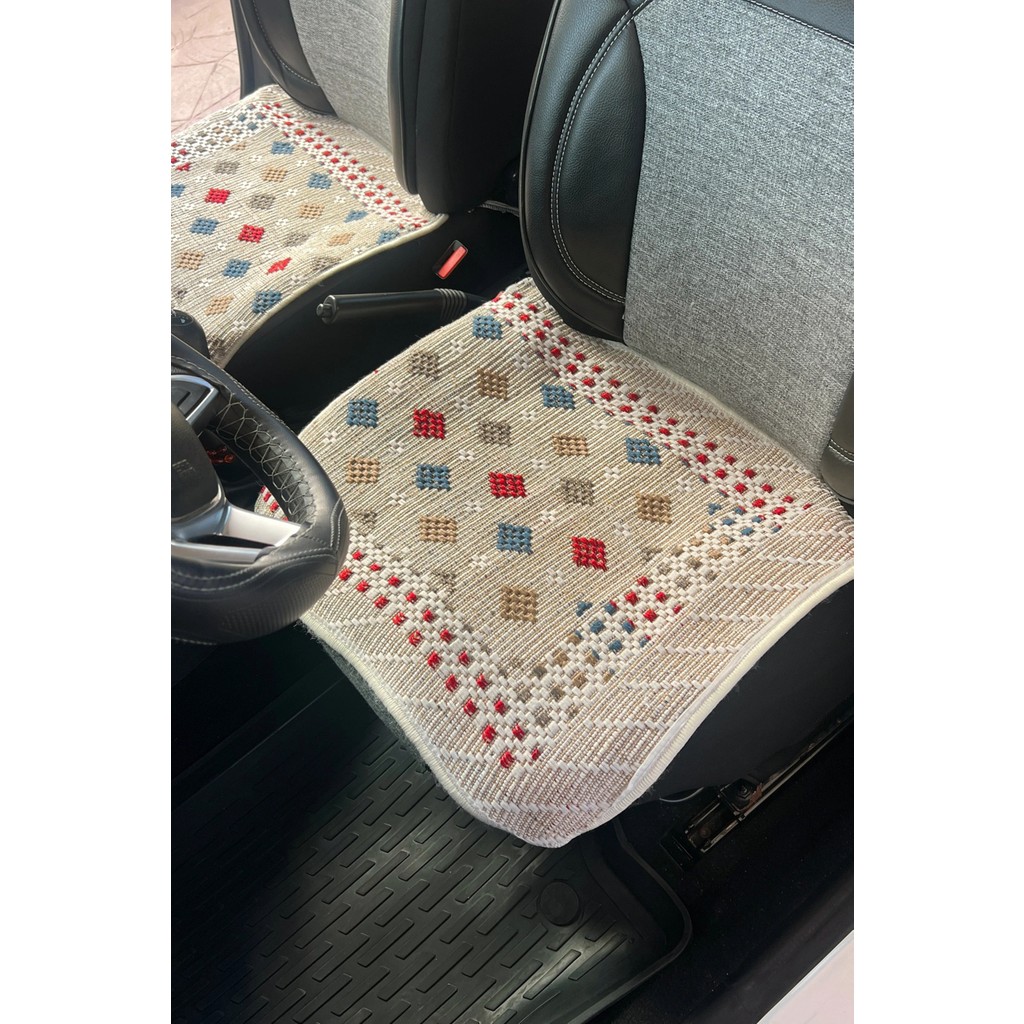 Lugmo Oto Koltuk Kilim 3 Parça Set Terletmez Jüt Iplik Universal Minder - Çok Renkli Kilim Fiyatı