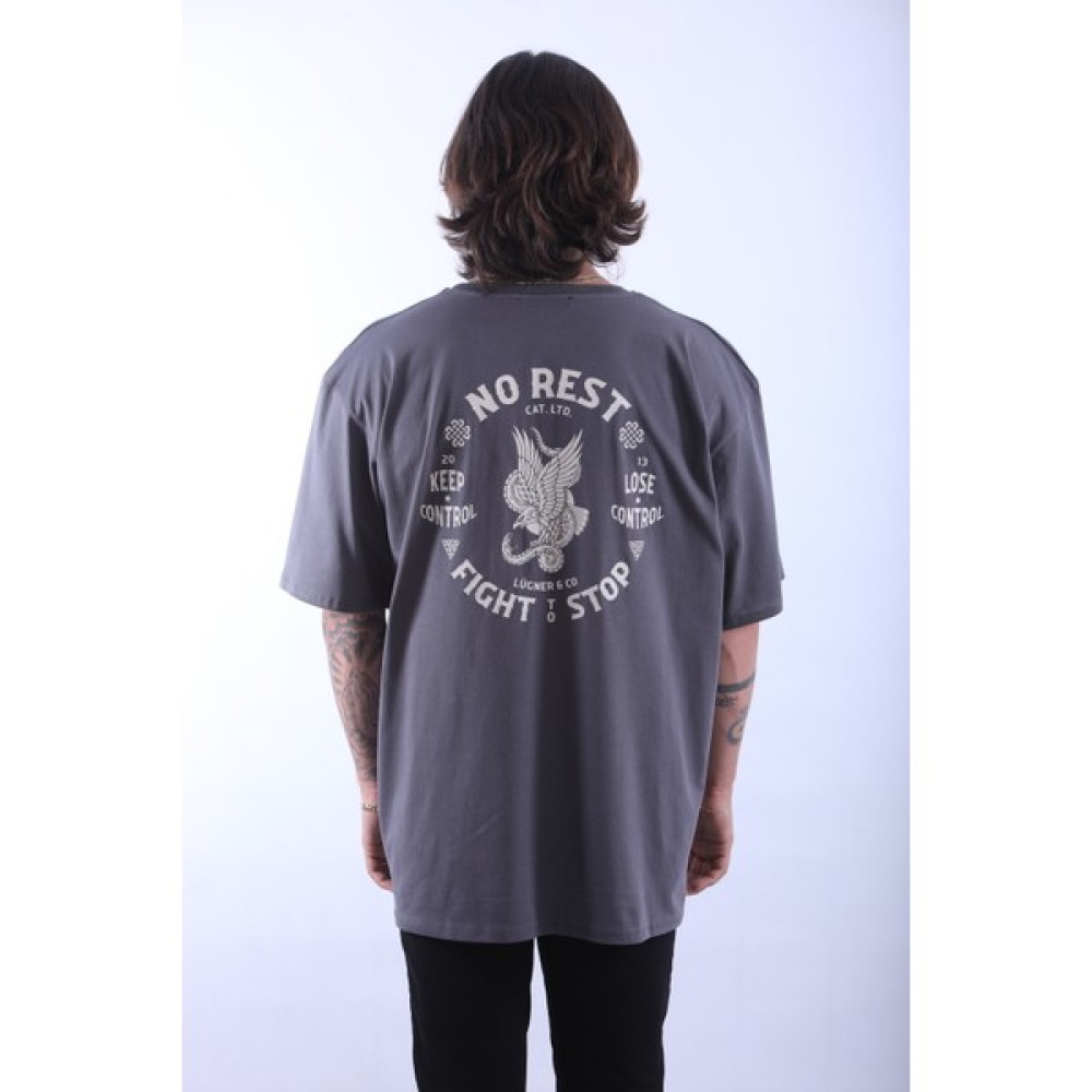 Lugner Füme No Rest Oversize T-Shirt Erkek T-shirt Fiyatı