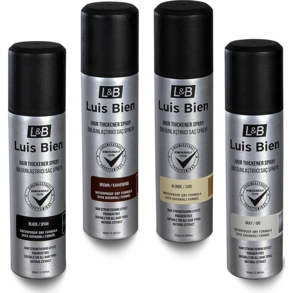Luis Bien 2 Adet Hair Fiber Dolgunlaştırıcı Saç Spreyi - 2 x 100 Ml - Siyah Saç Bakım Maskeleri & Serumlar & Spreyler Fiyatı
