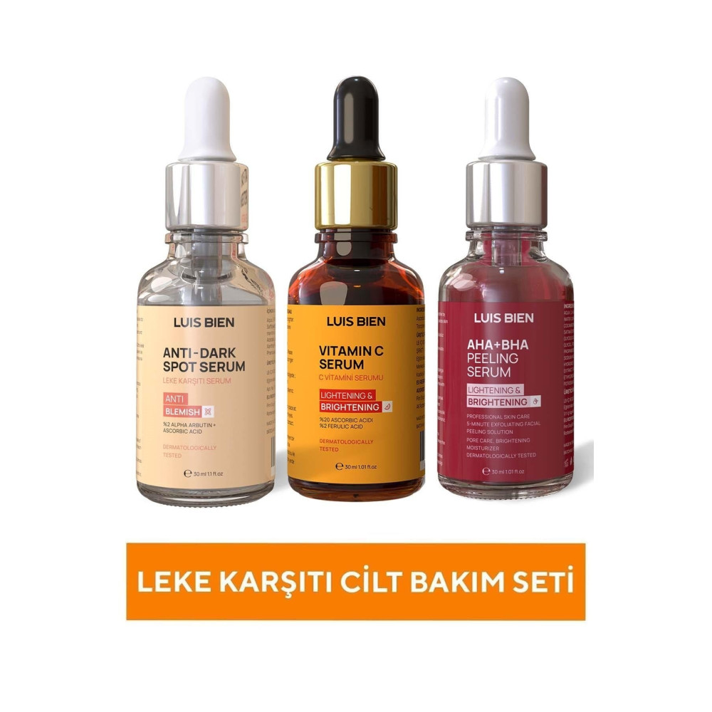 Luis Bien Leke Serumu + Aha Bha Serum + C Vitamini Serum Cilt Temizleme ve Peeling Fiyatı