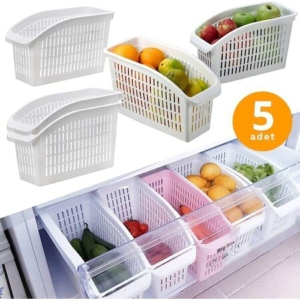 Lüks Damla Plastik 5'li Buzdolabı Düzenleyici Dolap Içi Düzenleyici Organizer Sepet Nalburiye & Hırdavat Fiyatı