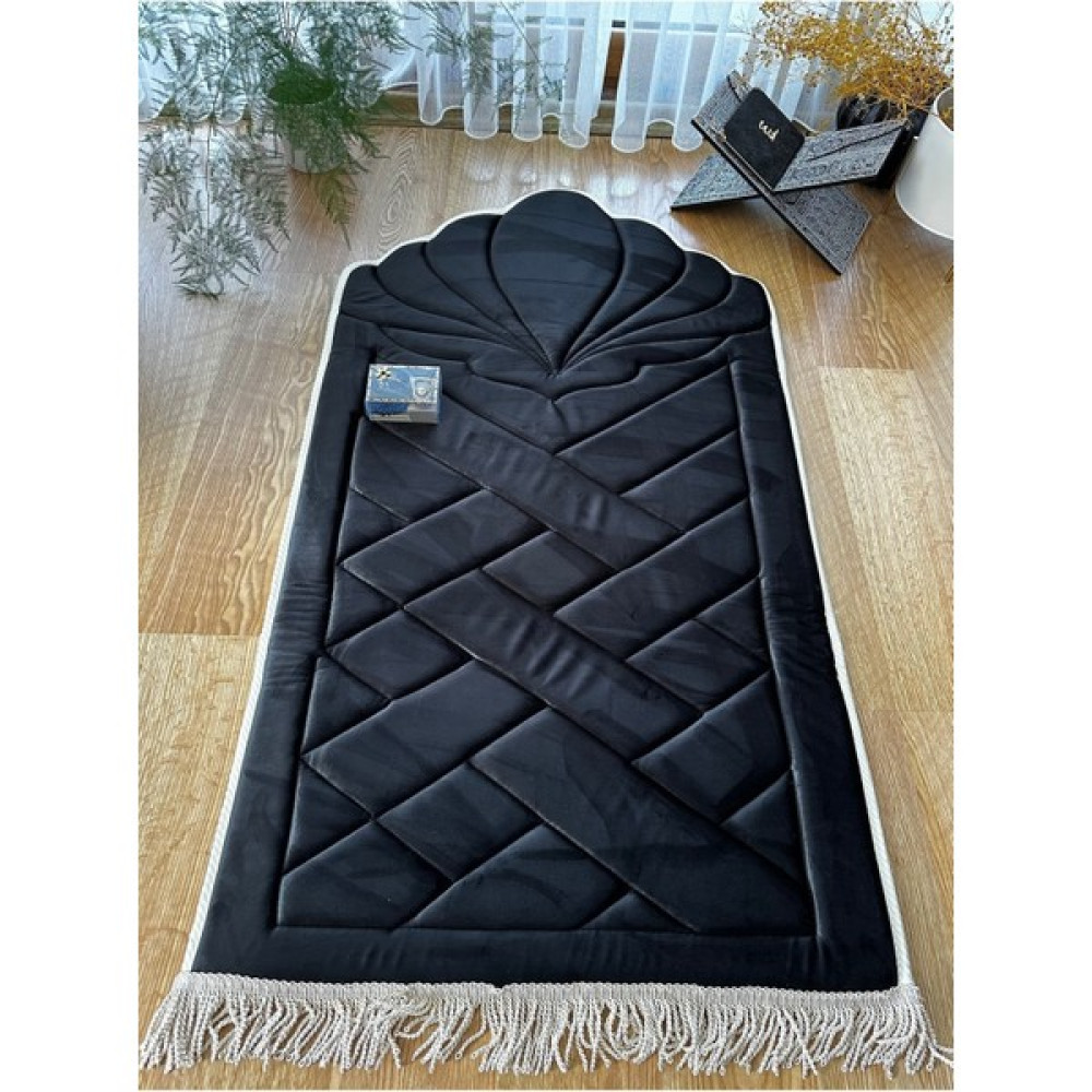 Lüks Home Ortopedik Süngerli Seccade ( Diz Ağritmaz ) Kadife Seccade - Siyah - 120 x 70 cm Seccade Fiyatı