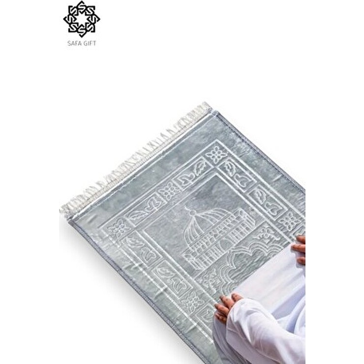 Lüks Kalın Yumuşak Peluş Seccade Kaydırmaz Taban Çeyizlik Hediye 120X80 Tesbih Hediye - 120 x 80 cm - Gri Anne Bebek Oyuncak Fiyatı