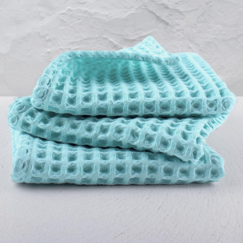 Lüks Mutfak Havlusu 3 Adet - Yüksek Kalite, 100% Pamuk, 30X30 Cm, Waffle Dokuma Washcloth Havlu - 30 x 30 cm - Turkuaz El / Yüz Havlusu Fiyatı