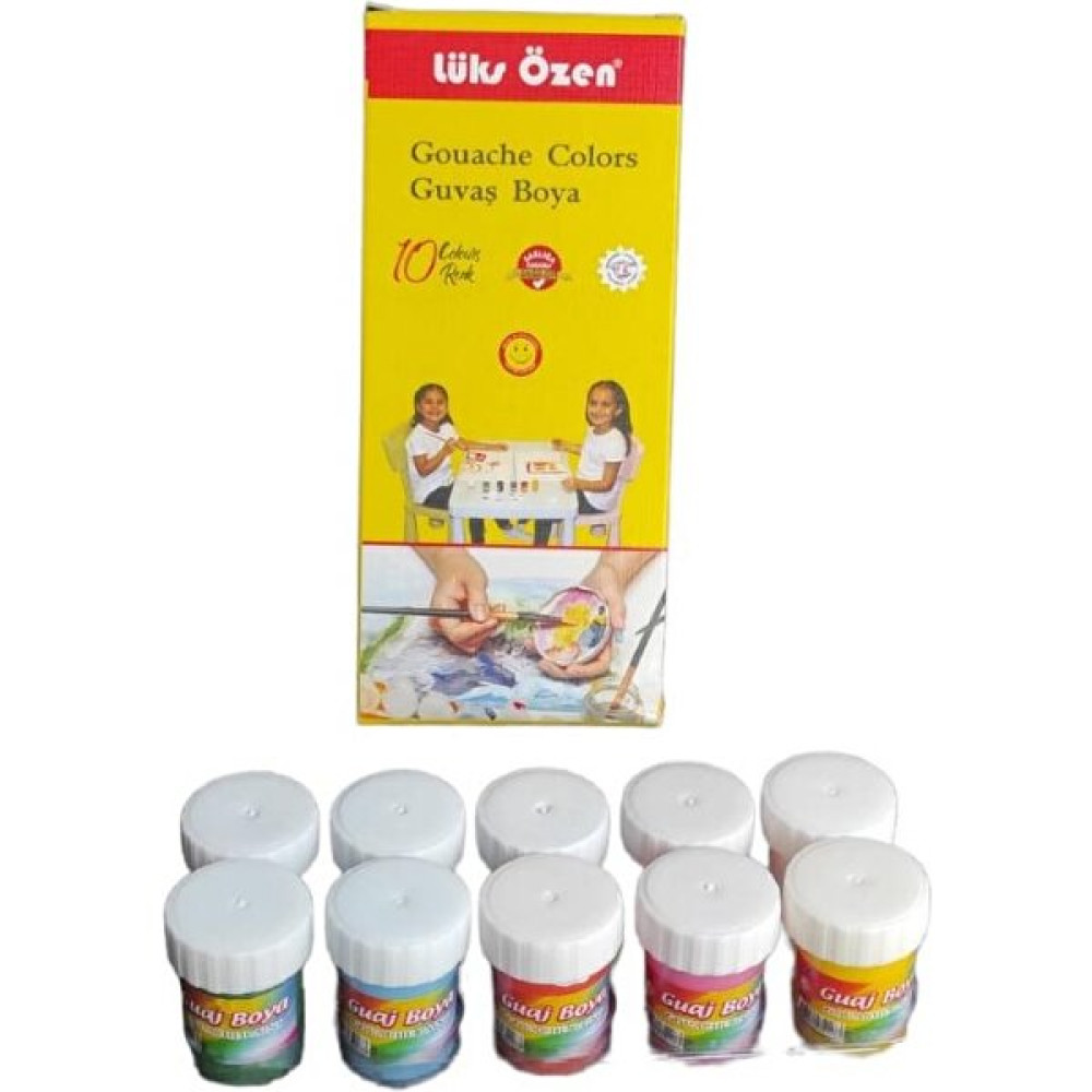 Lüks Özen Guaj Boya 10 Renk 15 ml Şişede 1 Paket Guaj Boya Seti 10'lu Guaj Boya Fiyatı