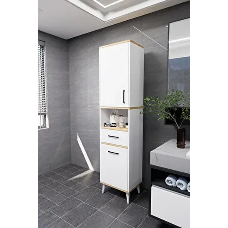 Lula Çok Amaçlı Dolap Banyo Dolabı Kirli Çamaşır Sepeti Dolabı Beyaz Banyo Dolabı / Mobilyası Fiyatı
