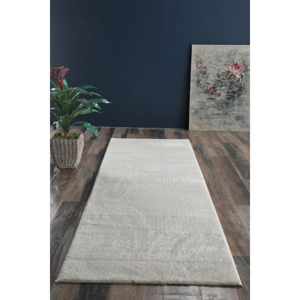 Lüle Halı Peluş Post Kaymaz Taban Yolluk Halı Beyaz - 80 x 450 cm Yolluk Fiyatı