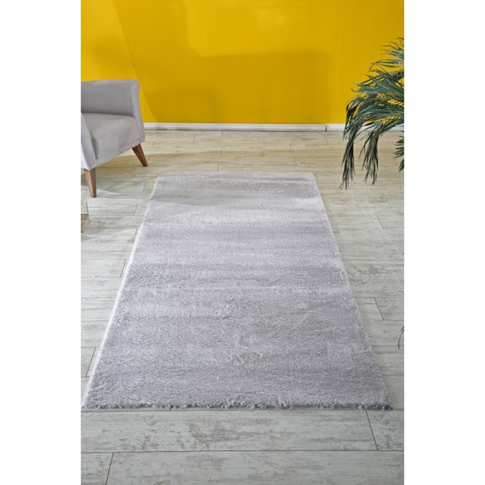 Lüle Halı Peluş Post Kaymaz Taban Yolluk Halı Gri - 120 x 150 cm Yolluk Fiyatı