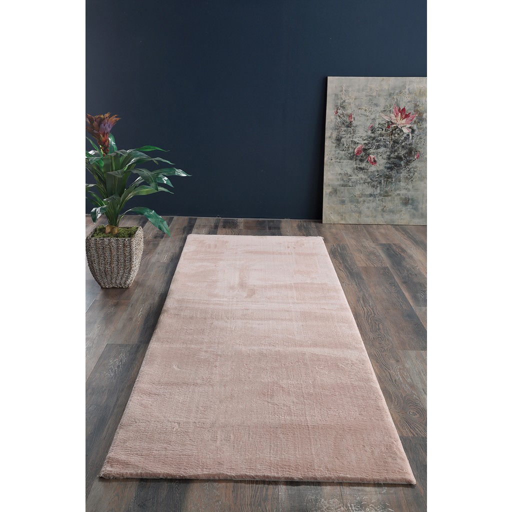 Lüle Halı Peluş Post Kaymaz Taban Yolluk Halı Pudra - 100 x 100 cm Anne Bebek Oyuncak Fiyatı