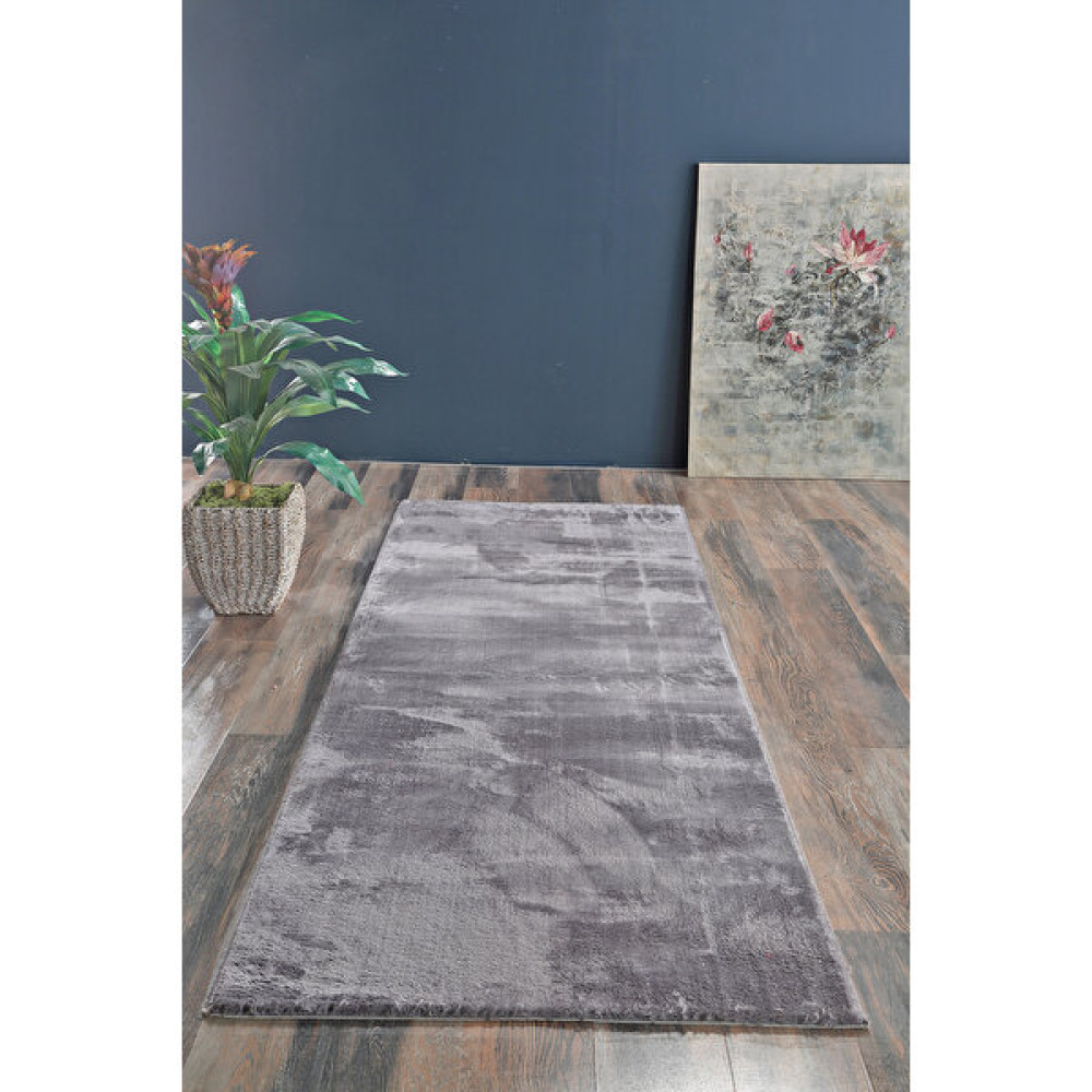 Lüle Halı Peluş Yüzey Kaymaz Taban Yolluk Halı Antrasit - 100 x 220 cm Yolluk Fiyatı