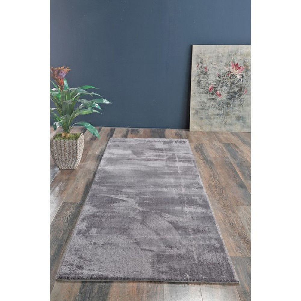 Lüle Halı Peluş Yüzey Kaymaz Taban Yolluk Halı Antrasit - 100 x 250 cm Yolluk Fiyatı