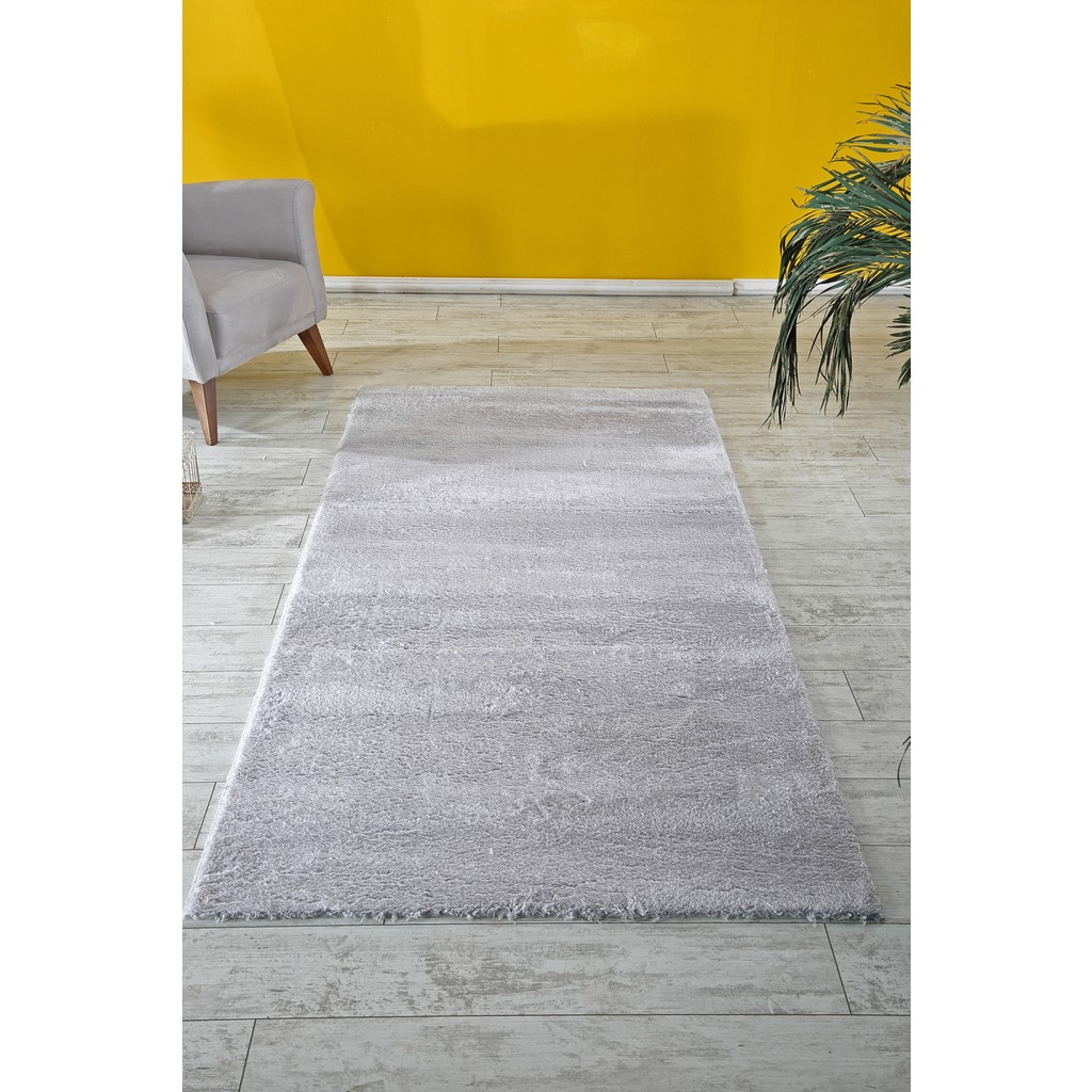 Lüle Halı Peluş Yüzey Kaymaz Taban Yolluk Halı Gri - 50 x 40 cm Anne Bebek Oyuncak Fiyatı