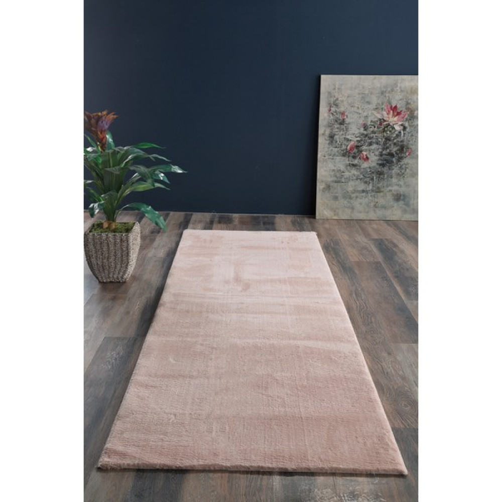 Lüle Halı Peluş Yüzey Kaymaz Taban Yolluk Halı Pudra - 50 x 40 cm Yolluk Fiyatı