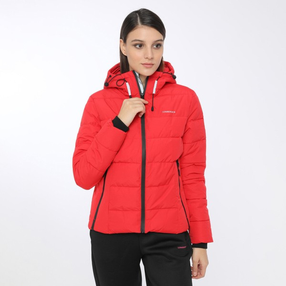 Lumberjack Apreskı Coat Kırmızı Kadın Kısa Kaban Kadın Kaban Fiyatı
