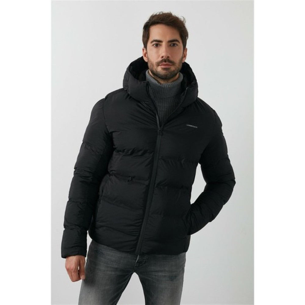 Lumberjack Nolan Coat Erkek Şişme Mont Parka Siyah V2 Erkek Mont Fiyatı