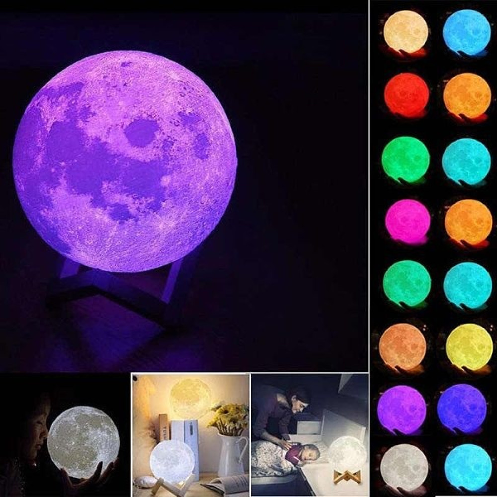 Lumenn 15CM 3D Ay Küre-16 Renk Dokunmatik-Kumandalı Gece Lambası Dekoratif Lamba Fiyatı