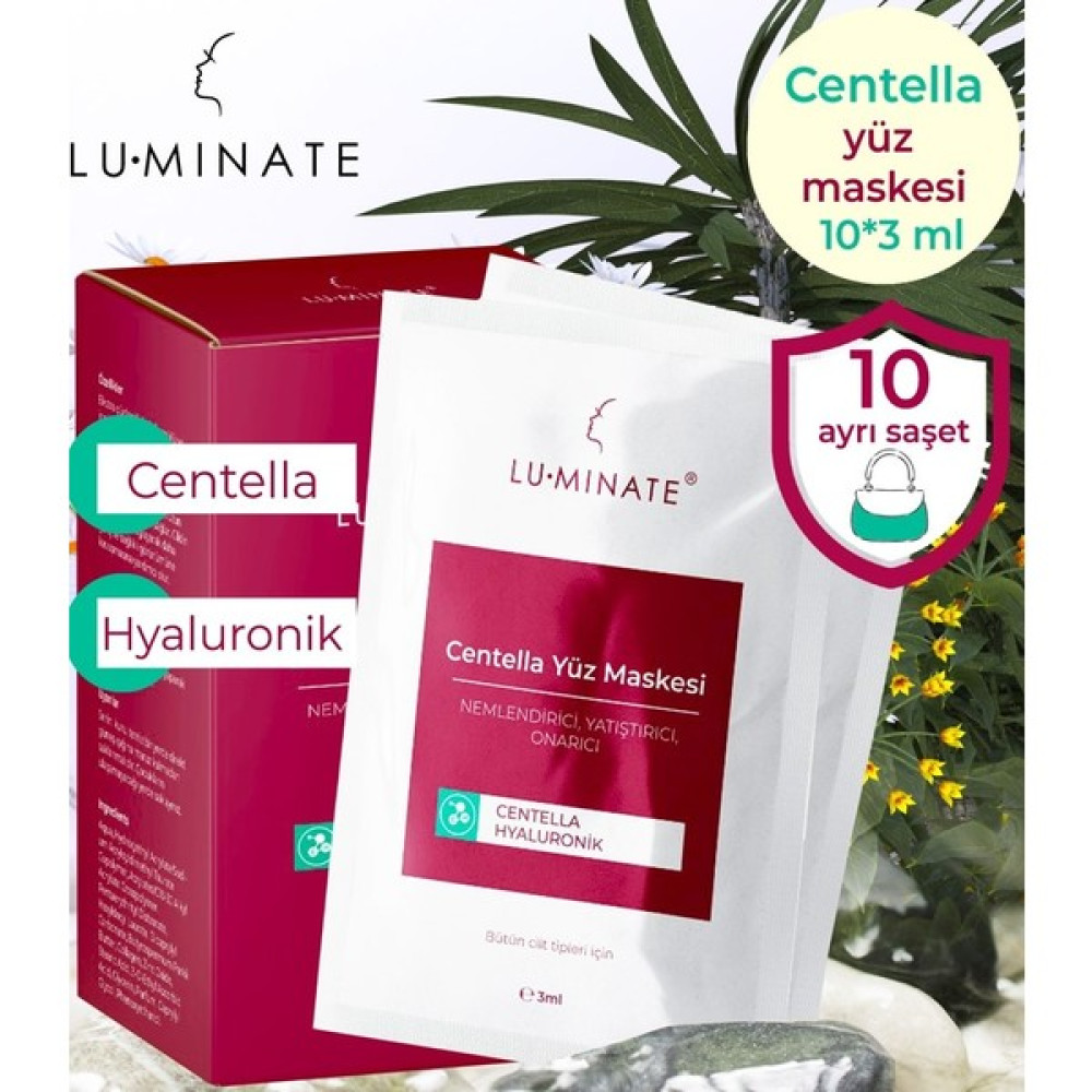 Luminate Centella Yüz Maskesi 10'lu Saşlet 3 ml Hyaluronik Asit Yatıştırıcı Nemlendirici Bakım Maskesi Maskeler Fiyatı