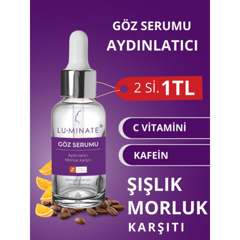 Luminate Göz Altı Serumu Morluk Torba ve Şişlik Karşıtı Göz Çevresi Aydınlatıcı Nemlendirici Gözaltı Bakım Kafein C Vitamin Göz Kremi Fiyatı