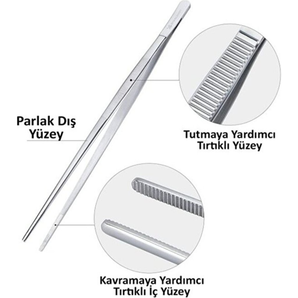 Lumindra Masterchef Et Cımbızı Maşa Pişirme Çelik Maşa 30CM Profesyonel Şef Cımbızı - 1 Diğer Fiyatı