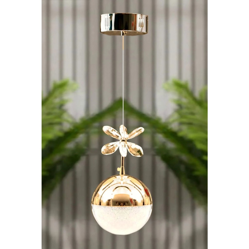 Luna Lighting Clasy Model 3 Renk Metal Salon Mutfak Oturma Yatak Odası Modern LED Sarkıt Tekli Avize - Gold Avize Fiyatı