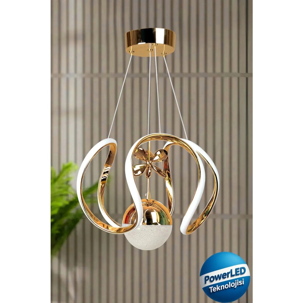 Luna Lighting Clasy Model Gold Kaplama Metal Salon Mutfak Oturma Yatak Odası Modern LED Beyaz Işık Avize - 1 Avize Fiyatı