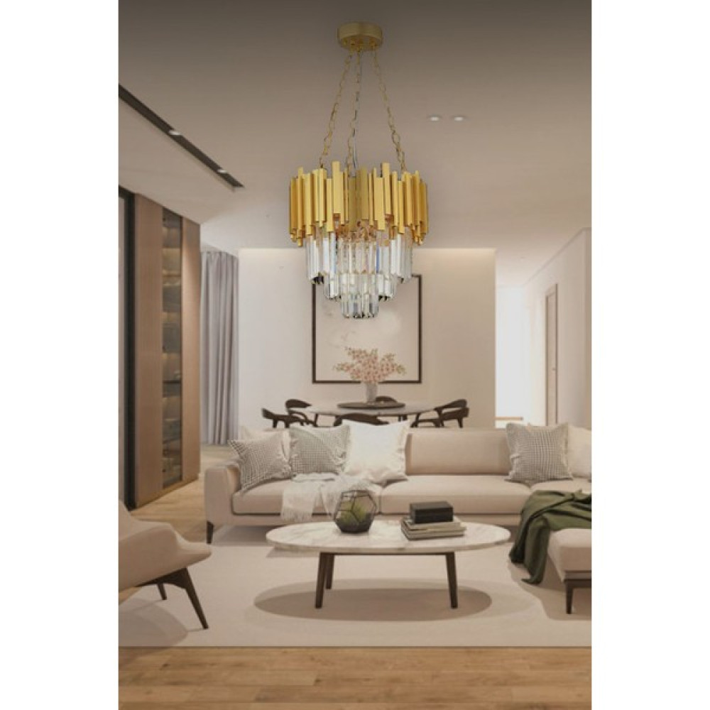 Luna Lighting Lunalighting Metal Kristal Shot Avize Gold - Sarı - 10'lu Avize Fiyatı