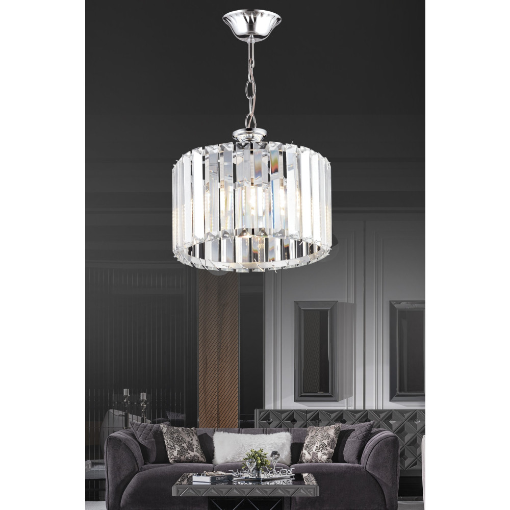 Luna Lighting Lüx Kristal Krom Taşlı 25 Lik Avize Avize Fiyatı
