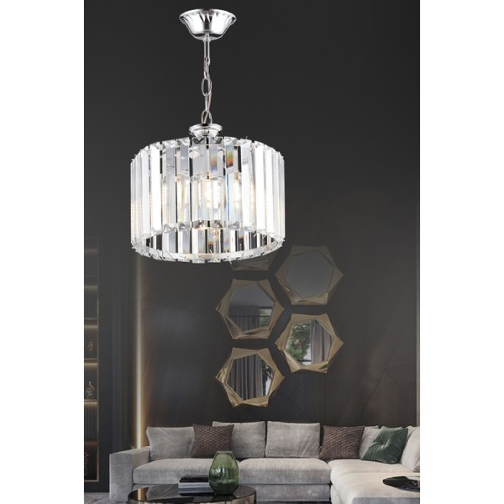 Luna Lighting Lüx Kristal Krom Taşlı 25'lik Avize Avize Fiyatı