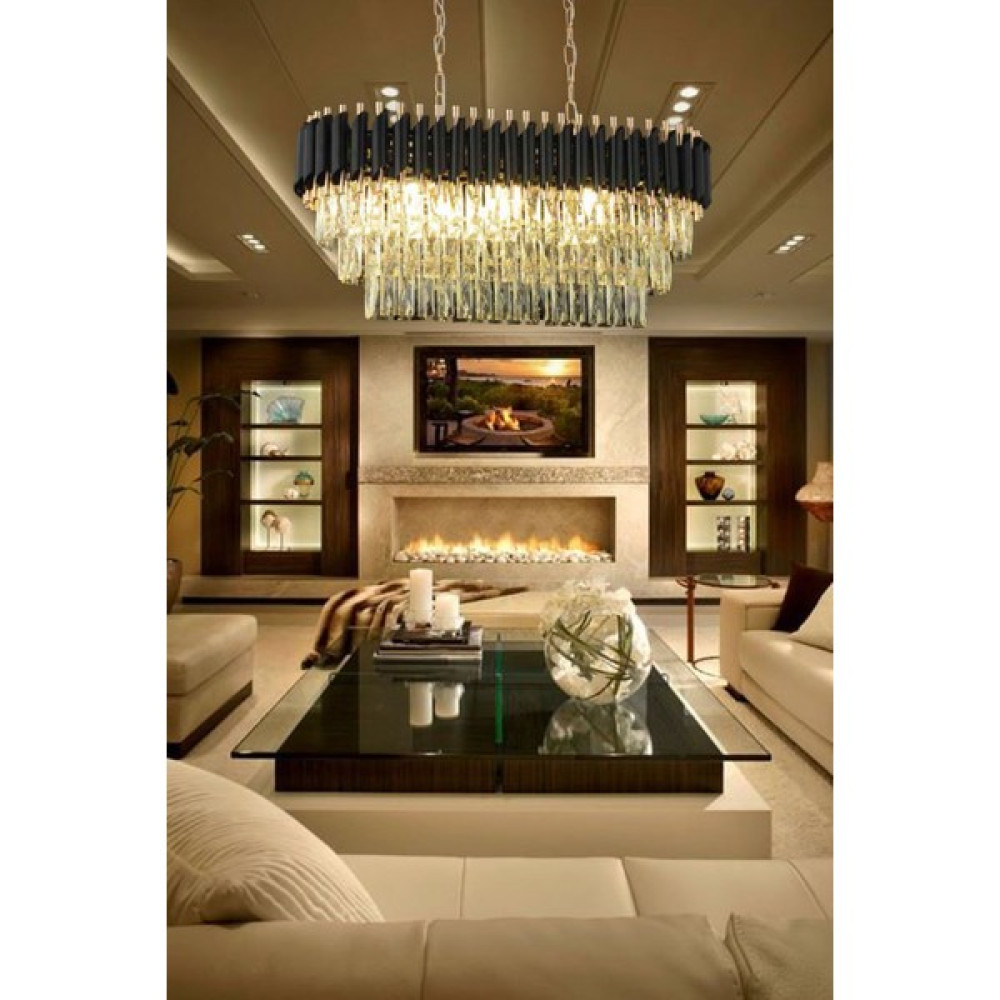 Luna Lighting Luxury Gold Siyah Yemek Masası Avize - 15'li Avize Fiyatı