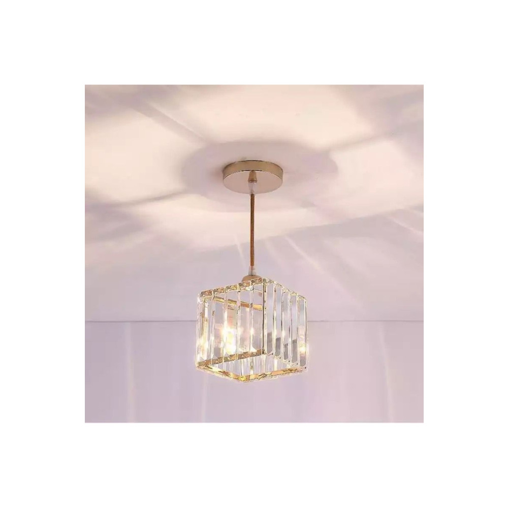 Luna Lighting Modern Luxury Sarkıt Avize Hol Antre Sarı Kare Kristal Taşlı Avize Avize Fiyatı