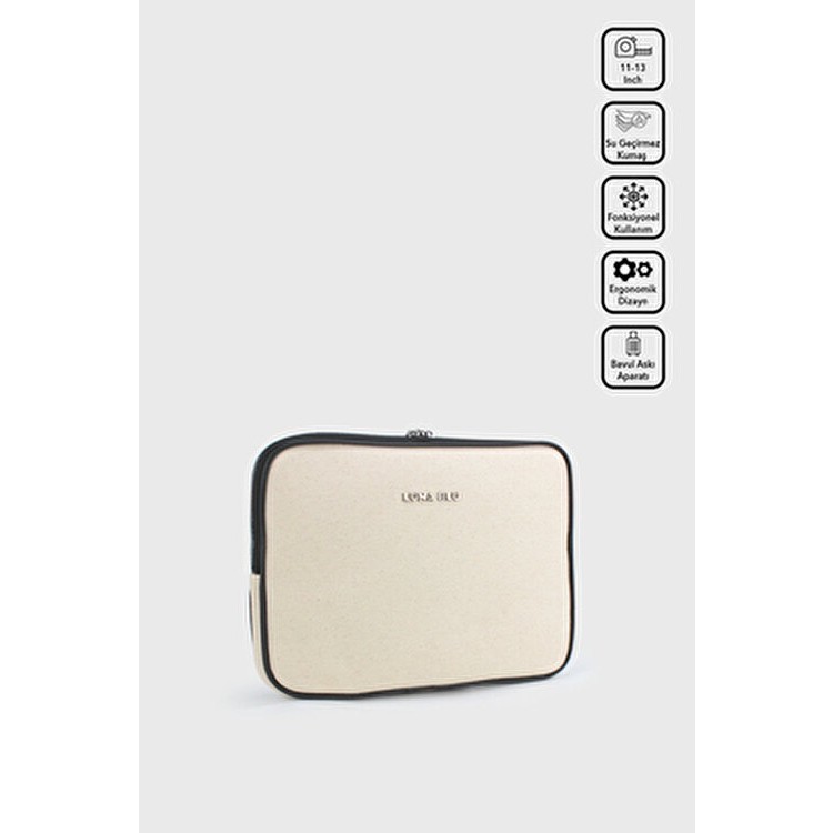 Lunablu 11-13" Inç Su Geçirmez Kumaş Özellikli Tablet Macbook Laptop Notebook Kılıfı/çantası - Krem SSD / Solid State Drive Fiyatı