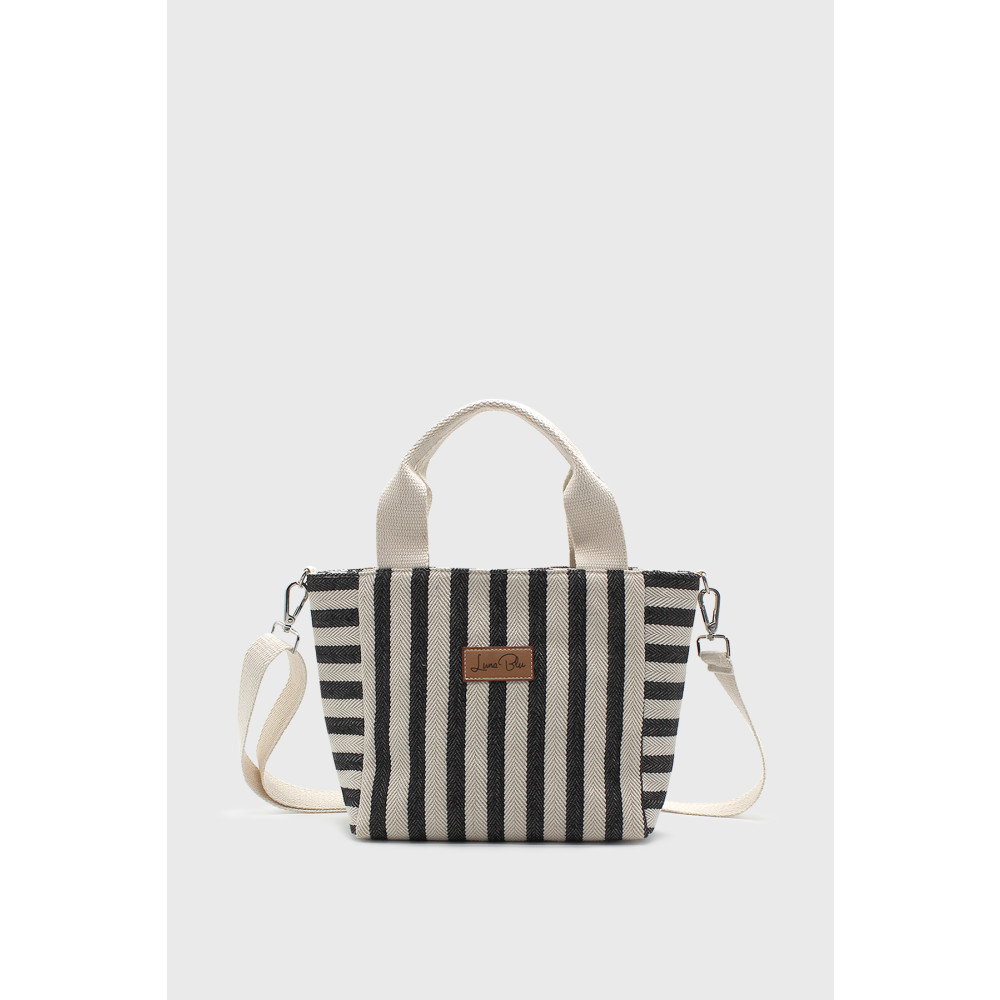 LUNABLU Kadın Çizgili Mini Keten Tote Çanta Unisex Çanta & Cüzdan ve Seyahat Çantaları Fiyatı