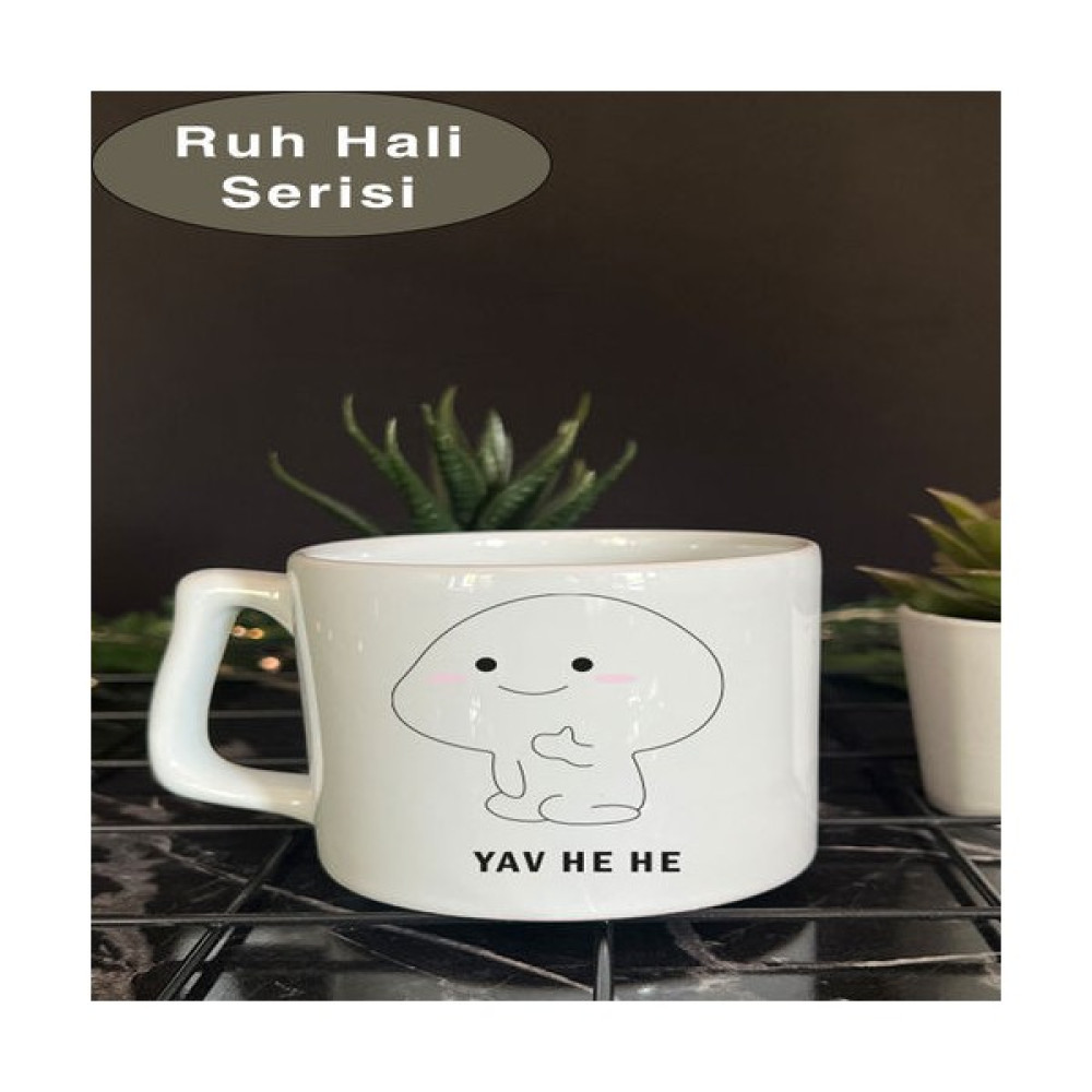 Lunas Store Komik Kupa Bardak Takımı Ruh Hali Serisi Komik Yazılı Tasarım - Beyaz Fincan / Bardak / Kahve Takımı Fiyatı
