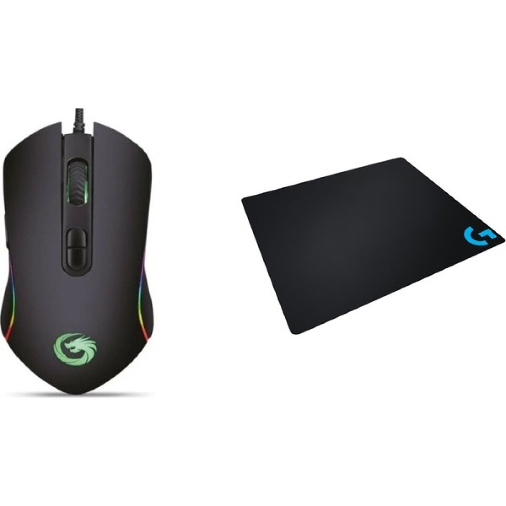 Lunatic Rgb Hawk 6400DPI Makrolu Gaming Mouse Logitehc Gaming Pad Set - Siyah Klavye - Mouse Fiyatı
