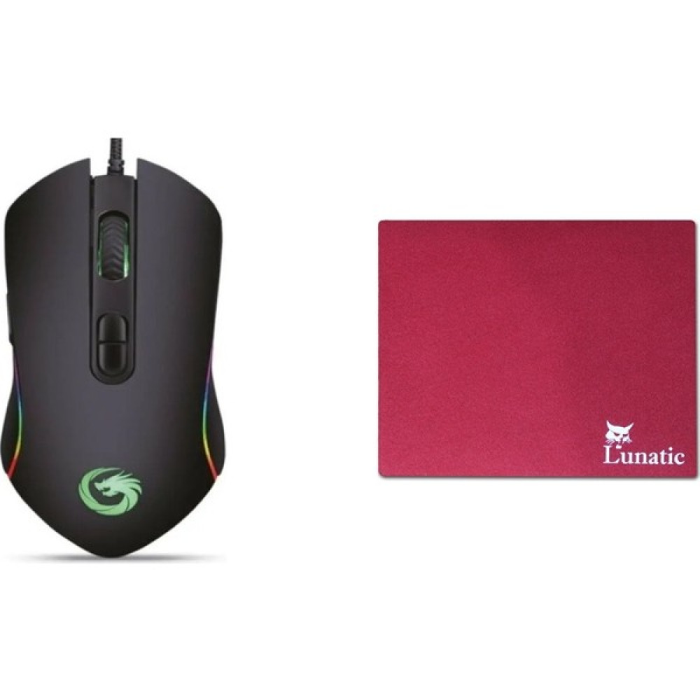 Lunatic Rgb Hawk 6400DPI Mouse Lunatic Gaming Pad Set - Siyah Klavye - Mouse Fiyatı