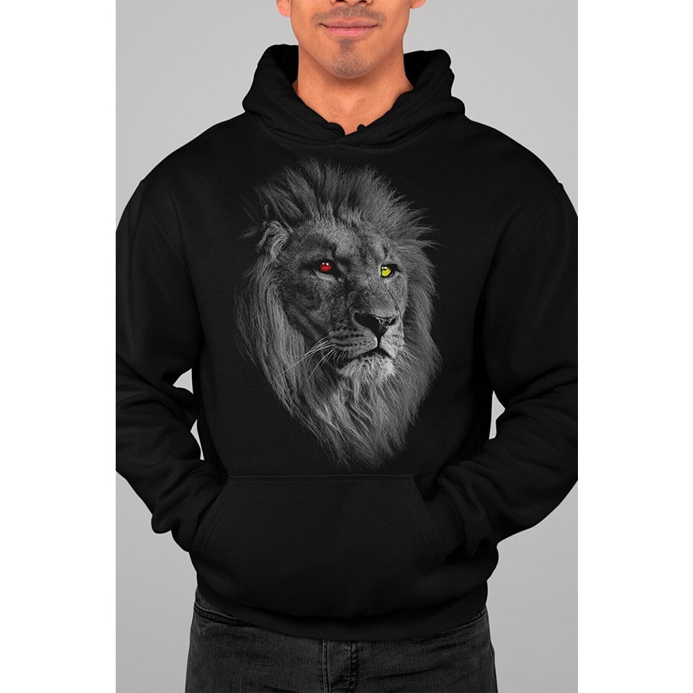 LUNEA LUMEN Oversize Aslan Siyah Sweatshirt S/M Beden Bayan Sweatshirt Fiyatı