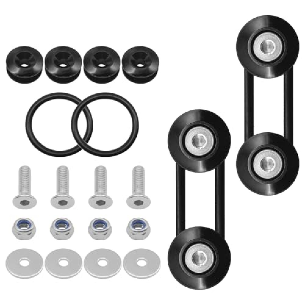 Lunwag Universal Bumper Quick Release Kit, Aluminum Fasteners for Front Rear Bumper Trunk Fender Hatch Lids (Black, 18 Pieces)