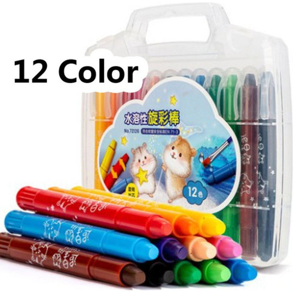 Luoxinguo 12 Renk Çocuk Dönen Yıkanabilir Çizim Mum Boya Seti Bebek Banyo Kolay Silme Yağ Pastel Ipeksi Boya Kalemi Pastel Kalem Çocuk Için 12/24/3... Pastel Boya Fiyatı
