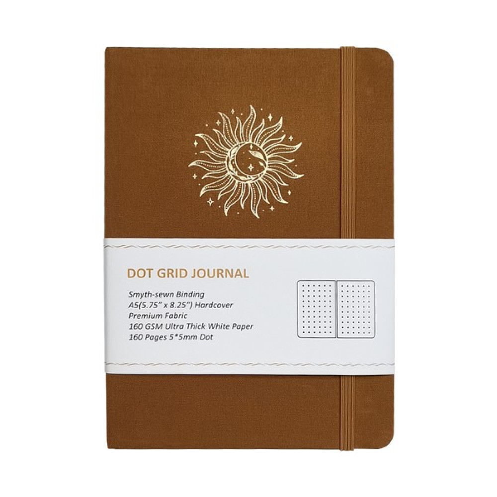 Luoxinguo Açık Kahverengi Kumaş A5 Özelleştirilebilir 160 Gsm Noktalı Defter A5 Kalın Beyaz Bambu Kağıt 160 Gsm Noktalı Defter Vegan (Yurt Dışından) Spiralli Defter Fiyatı