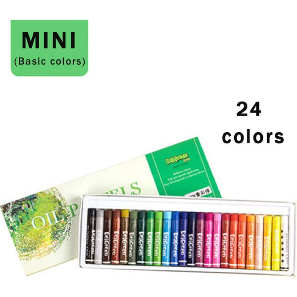 Luoxinguo MINI-24COLORS Delgreen Profesyonel Yumuşak Yağlı Pastel 12/24/36/60 Renk Toksik Olmayan Yıkanabilir Yağlıboya Sopa / Pastel / Pastel Boya... Pastel Boya Fiyatı